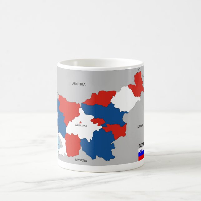 Mug drapeau politique de carte de pays de la Slovénie (Centre)
