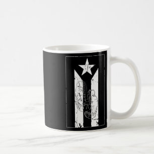 Mug Drapeau Porto Rico Noir Et Blanc Avec Gant De Boxe