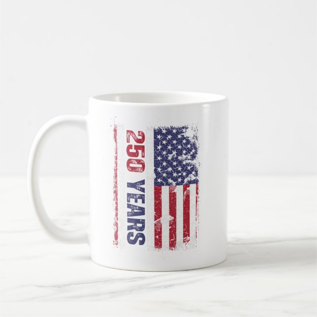Mug Drapeau Rétro 250 Ans d'Amérique - 250e Anniversai (Gauche)