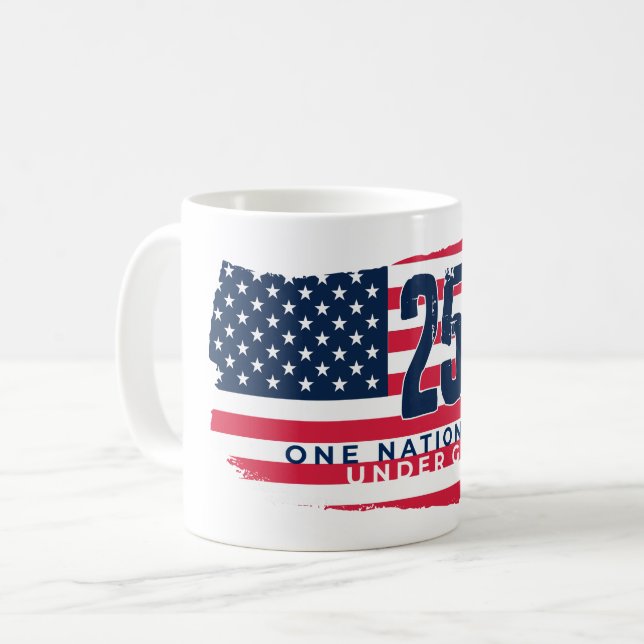 Mug Drapeau Rétro Amérique 250 Ans 250e Anniversaire (Devant gauche)