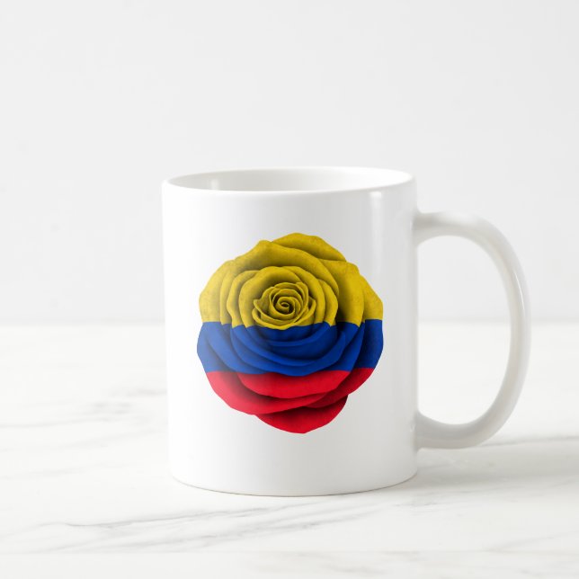 Mug Drapeau rose colombien sur le noir (Droite)