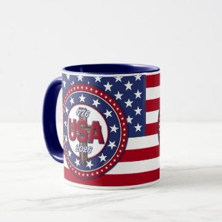 Mug Drapeau Rugged Cross USA 1776-2026
