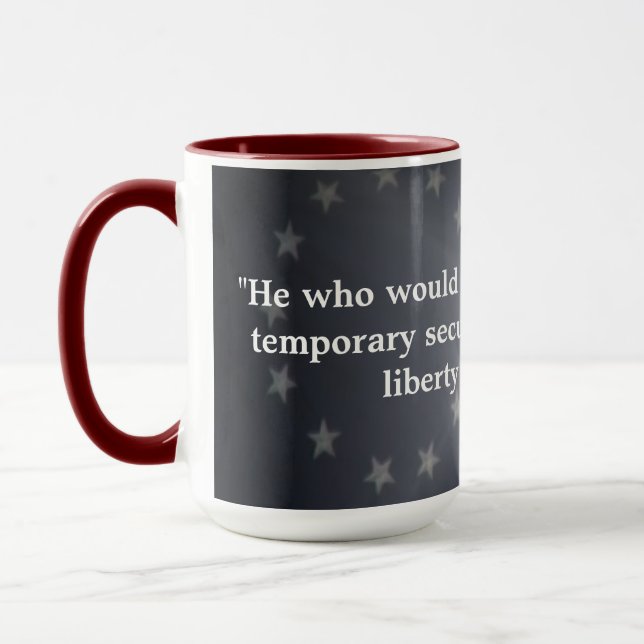 Mug Drapeau Russe-Américain avec Citation de Benjamin  (Gauche)