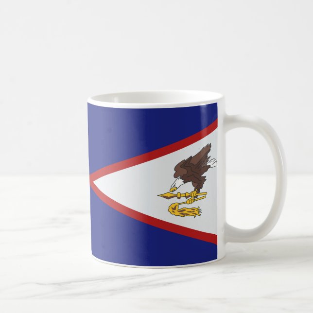 Mug Drapeau Samoa et Drapeau américain en céramique ca (Droite)