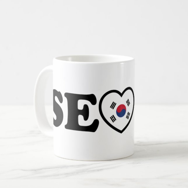 Mug Drapeau Seoul Love Heart Taegeukgi (Devant gauche)