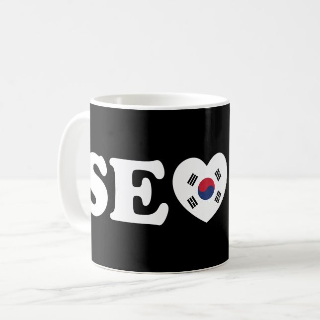 Mug Drapeau Seoul Love Heart Taegeukgi (Devant gauche)