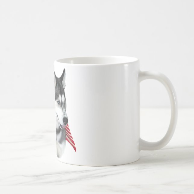 Mug Drapeau sibérien Husky (Droite)