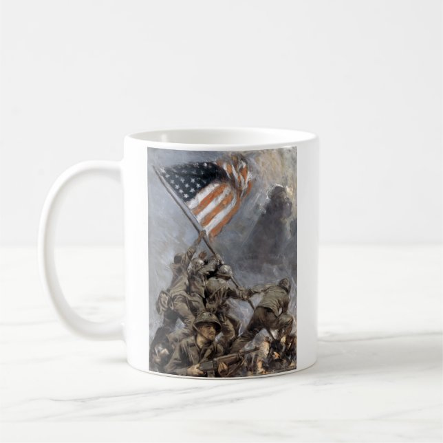Mug Drapeau sur le Mont Suribachi, Iwo Jima, 1945 (Gauche)