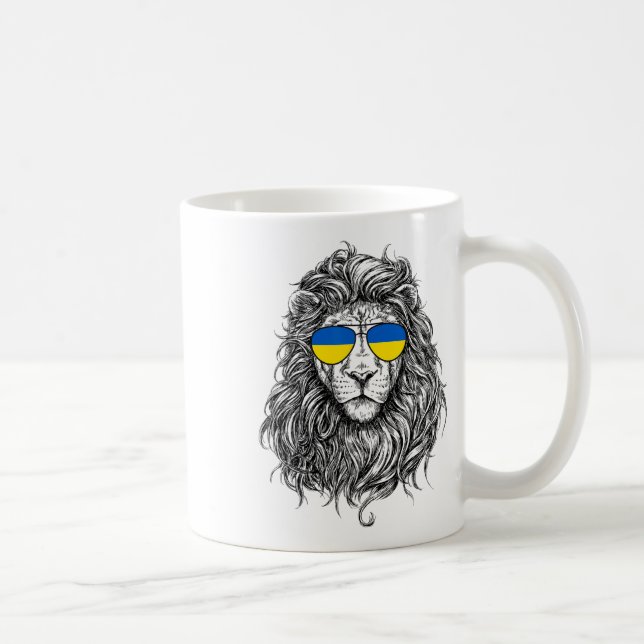 Mug Drapeau Ukraine Lion Lunettes de soleil Ukraine Ca (Droite)