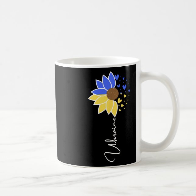 Mug Drapeau Ukraine Tournesol Cœurs  (Droite)