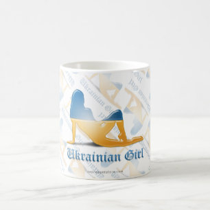 Mug Drapeau ukrainien de silhouette de fille