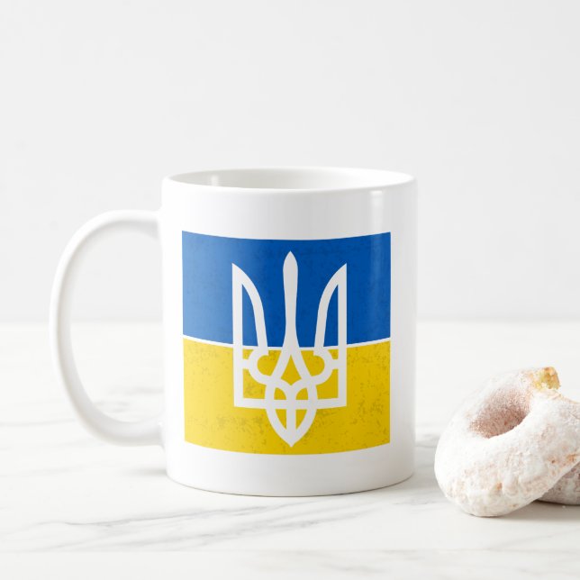 Mug Drapeau ukrainien et armoiries (Avec donut)