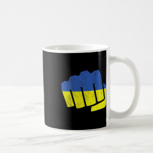 Mug Drapeau ukrainien poing. Restez Fort Ukraine. Bleu