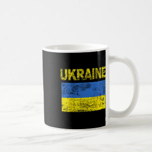 Mug Drapeau ukrainien vintage ukrainien ; en détresse