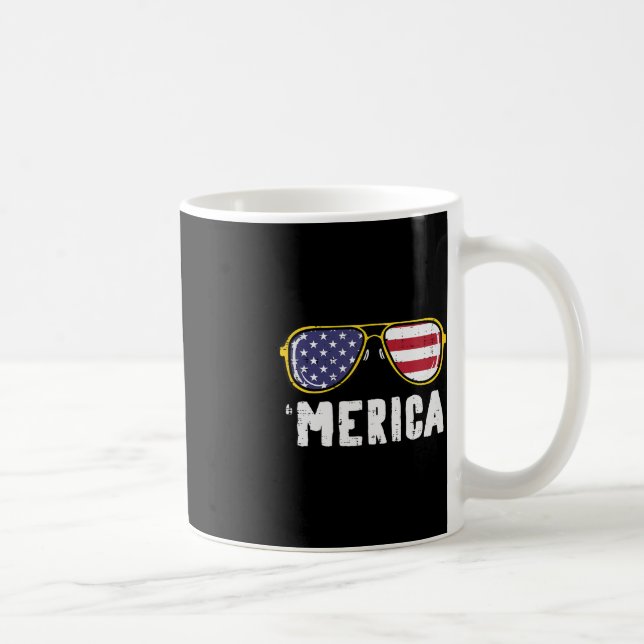 Mug Drapeau US Sunglass Merica Memorial Day Patriotes  (Droite)
