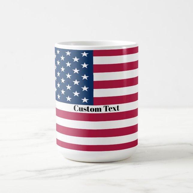 Mug Drapeau US - Texte Personnalisé Cadeau Café Am (Centre)