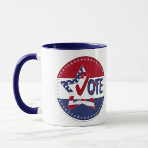 Mug Drapeau USA 2024 Étoile Vote Coche