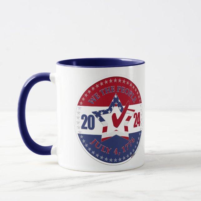 Mug Drapeau USA 2024 Nous Le Peuple Étoile Coche (Gauche)
