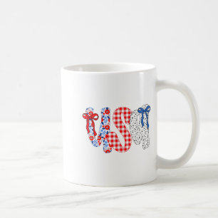 Mug Drapeau Usa 4 Juillet Coquette Bow Floral Patrioti
