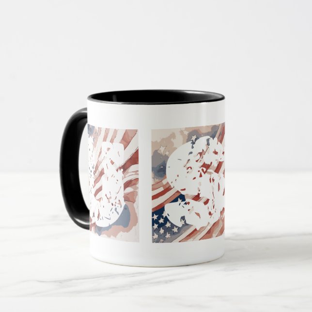 Mug Drapeau "USA" à encre et eau abstraits  (Devant gauche)