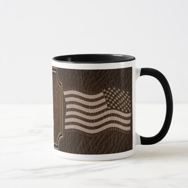 Mug Drapeau USA aspect cuir foncé (Droite)