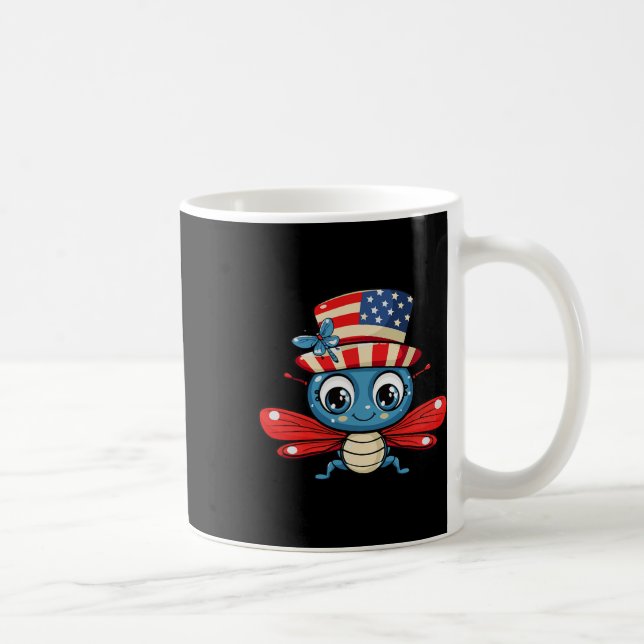 Mug Drapeau Usa de libellule 4 juillet (Droite)