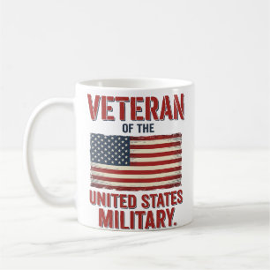 Mug Drapeau USA de vétéran vintage dessin vectoriel mi
