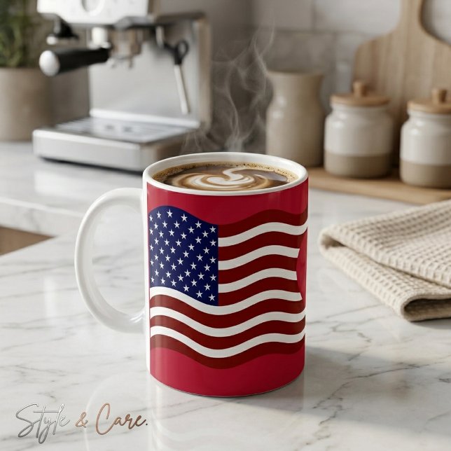 Mug Drapeau USA Étoiles & Bandes – Boisson Combo (Stars & Stripes USA Flag Mug – Combo Drinkware)