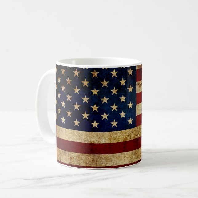 Mug Drapeau USA / Grunge (Devant gauche)
