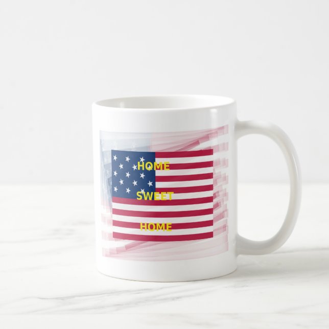 Mug Drapeau USA "Home Sweet Home" Art Imprimer (Droite)