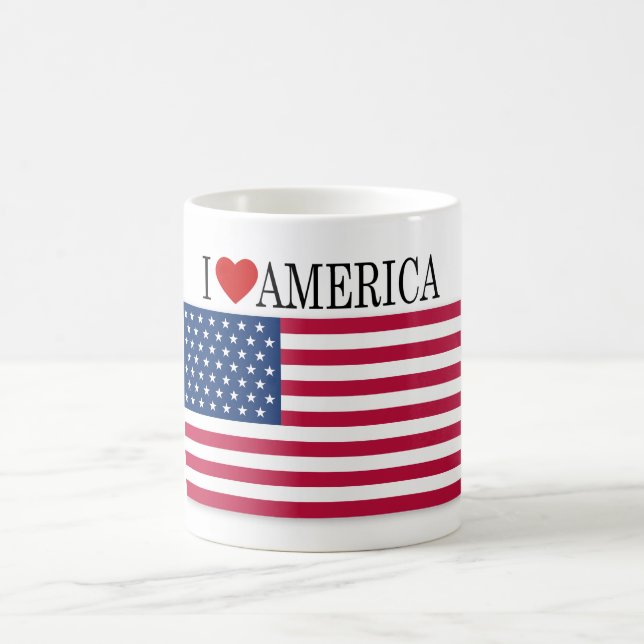 Mug Drapeau USA J'aime l'Amérique (Centre)