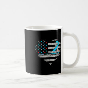 Mug Drapeau Usa Sensibilisation au diabète Coeur Souti