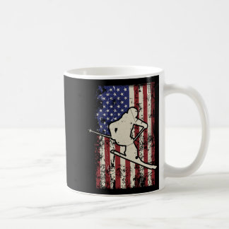 Mug Drapeau Usa Ski & Skiier à manches longues