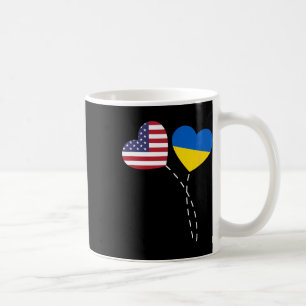 Mug Drapeau Usa Ukraine Cœur Américains Ukrainiens Amo