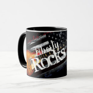 Mug Drapeau Vintage américain LIBERTY ROCKS