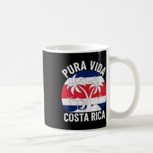 Mug Drapeau Vintage Costa Rica Pura Vida Plage Été Vac