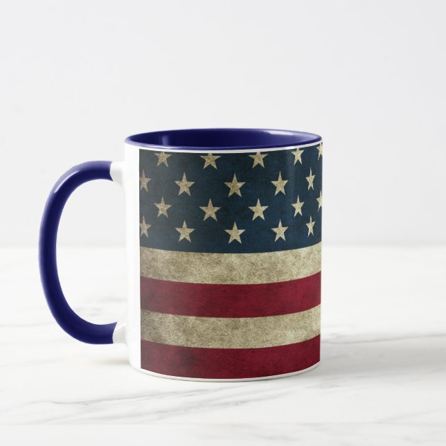 Mug Drapeau vintage patriotique américain, le 4 juille (Gauche)