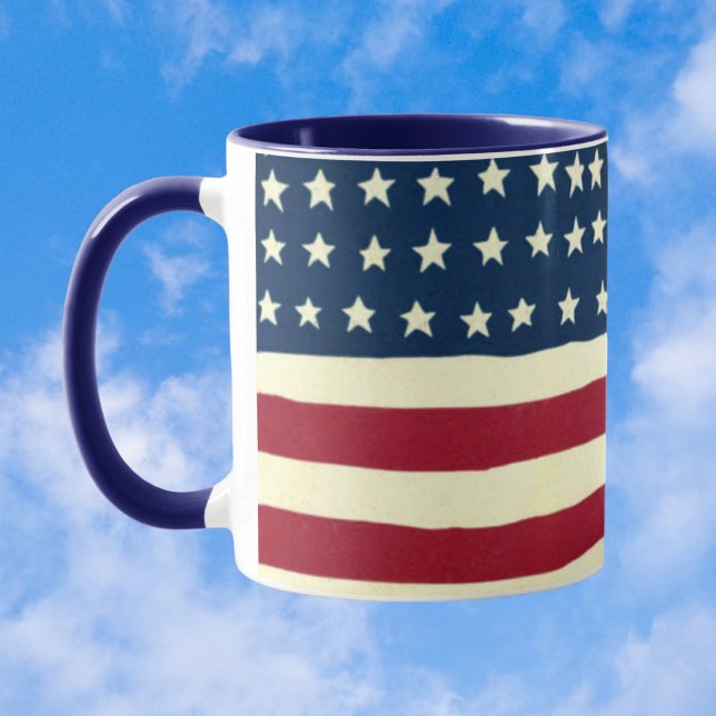Mug Drapeau vintage patriotique américain, le 4 juille (Créateur téléchargé)