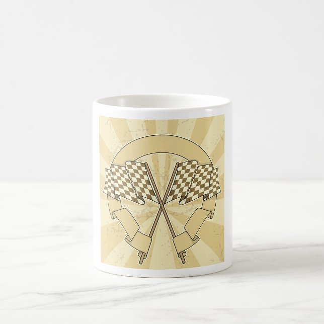 Mug Drapeaux à damier de course automobile Ligne d'arr (Créateur téléchargé)