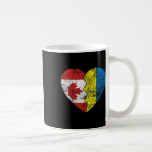Mug Drapeaux Canadiens Ukrainiens Cœur Canada Ukraine