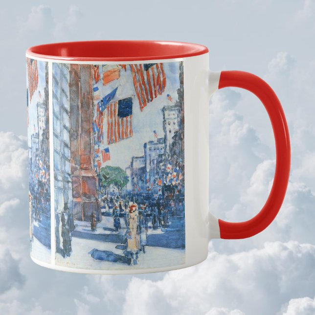 Mug Drapeaux Cinquième Avenue par Childe Hassam, Art V (Créateur téléchargé)
