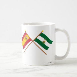 Mug Drapeaux croisés de l'Espagne et de l'Andalucía