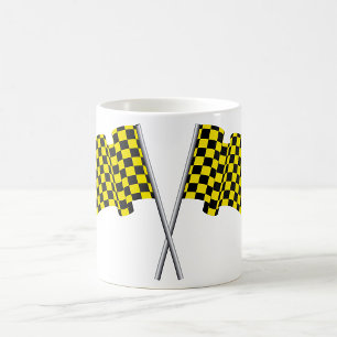 Mug Drapeaux De Course Jaune Et Noir