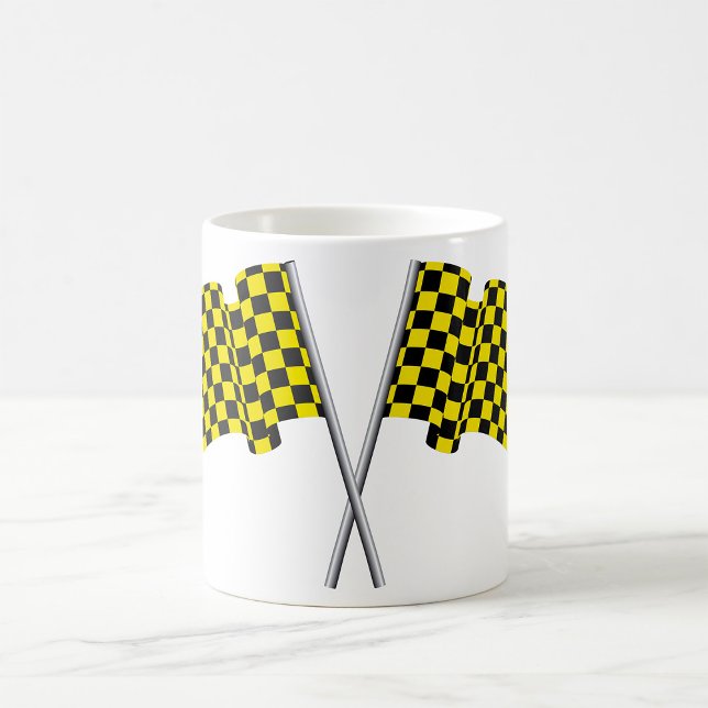 Mug Drapeaux de course jaunes et noirs (Créateur téléchargé)