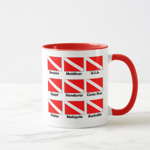 Mug Drapeaux de plongée du monde