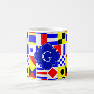 Mug Drapeaux de signalisation nautique Monogramme de Q
