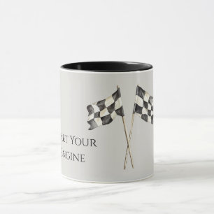 Mug Drapeaux de voiture de course de course
