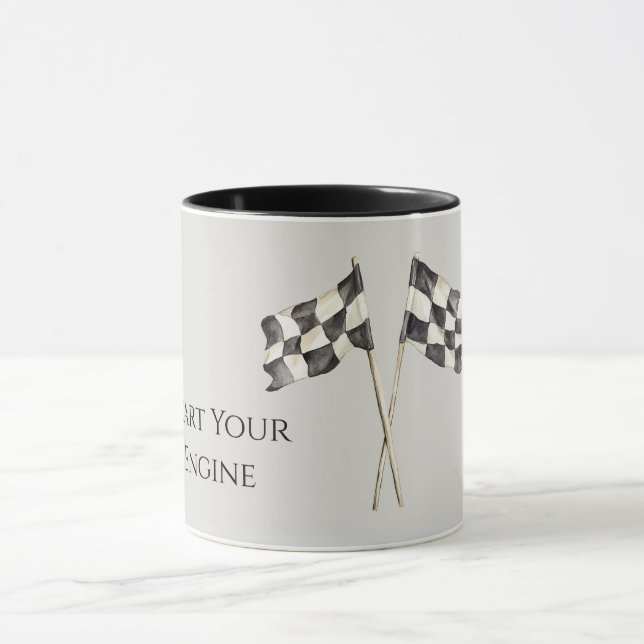 Mug Drapeaux de voiture de course de course (Centre)
