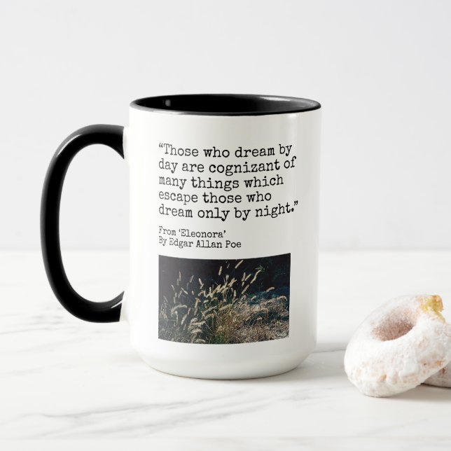 Mug Dream by Day, Edgar Allen Poe cite : (Avec donut)