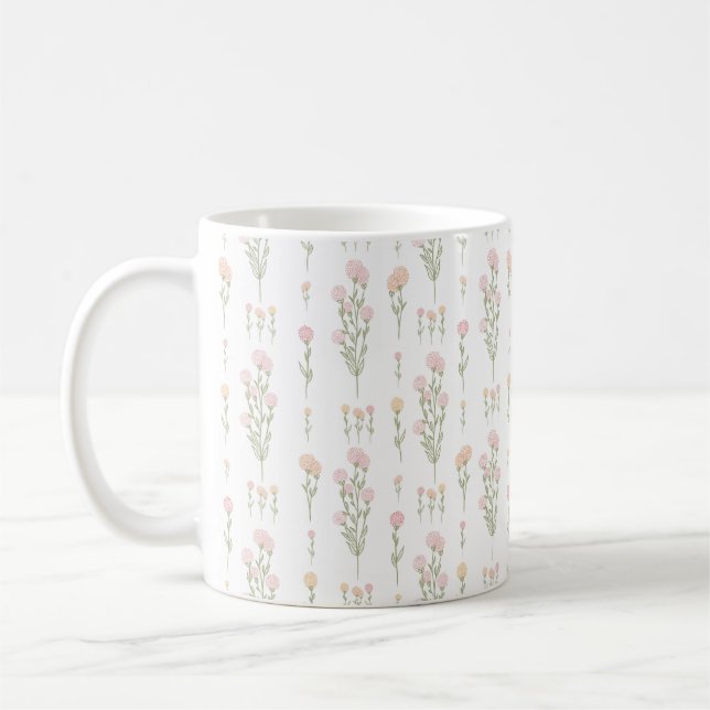 Mug Dream Dance Oser Fleur sauvage Pom Poms sur blanc (Gauche)